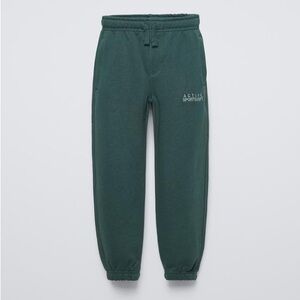 NWT EMBROIDERED TEXT PANTS with adjustable elastic drawstring waistband size 10Y